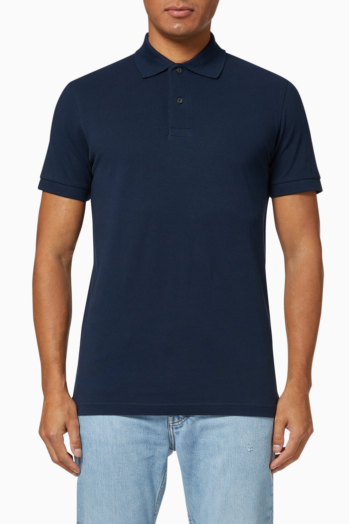 

Organic Cotton Pique Polo Shirt, Blue