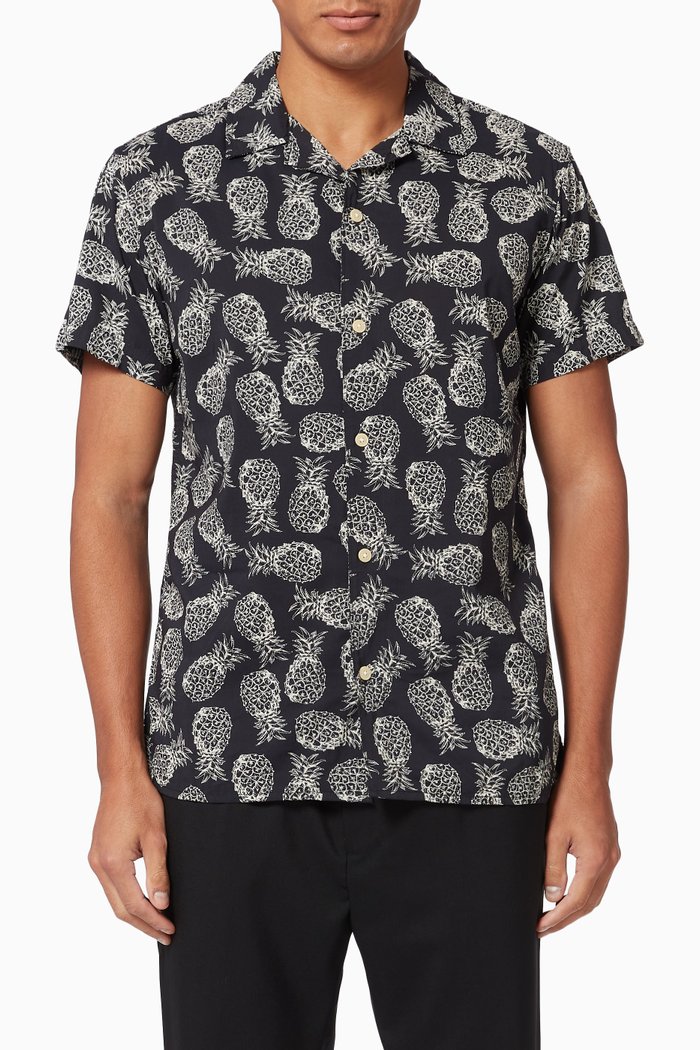 Print Organic Cotton Shirt, Black