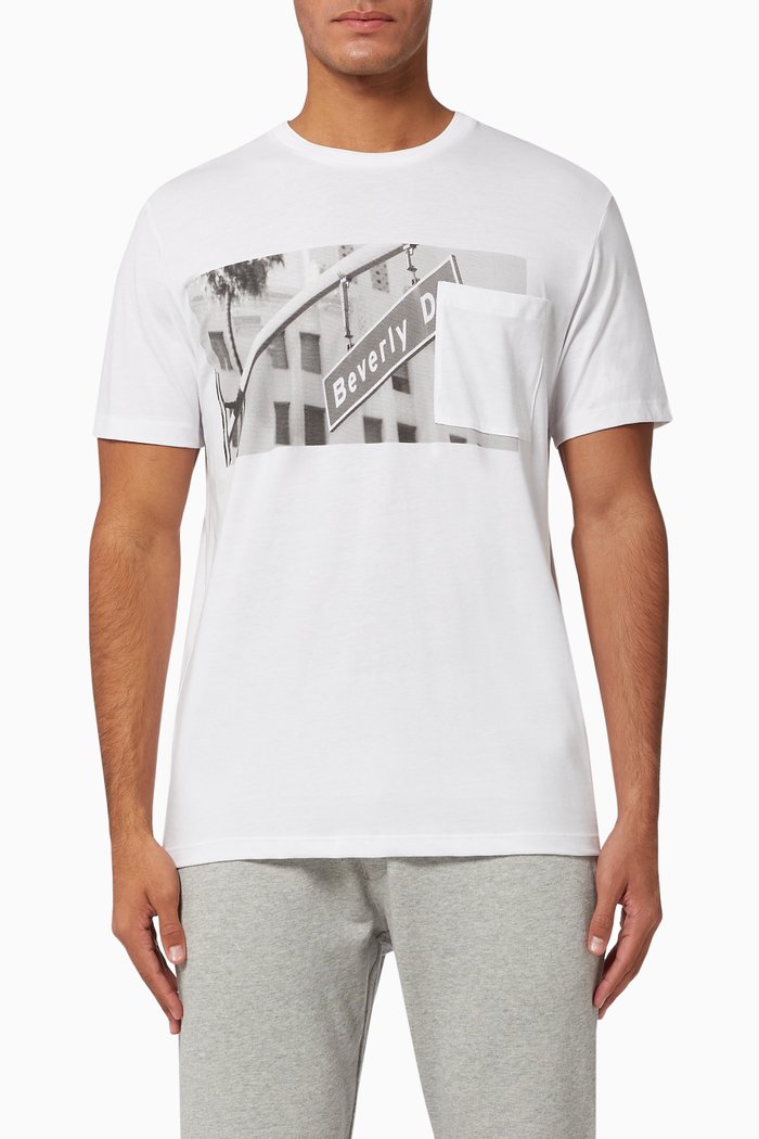 

Oliver Print Cotton T-shirt, White