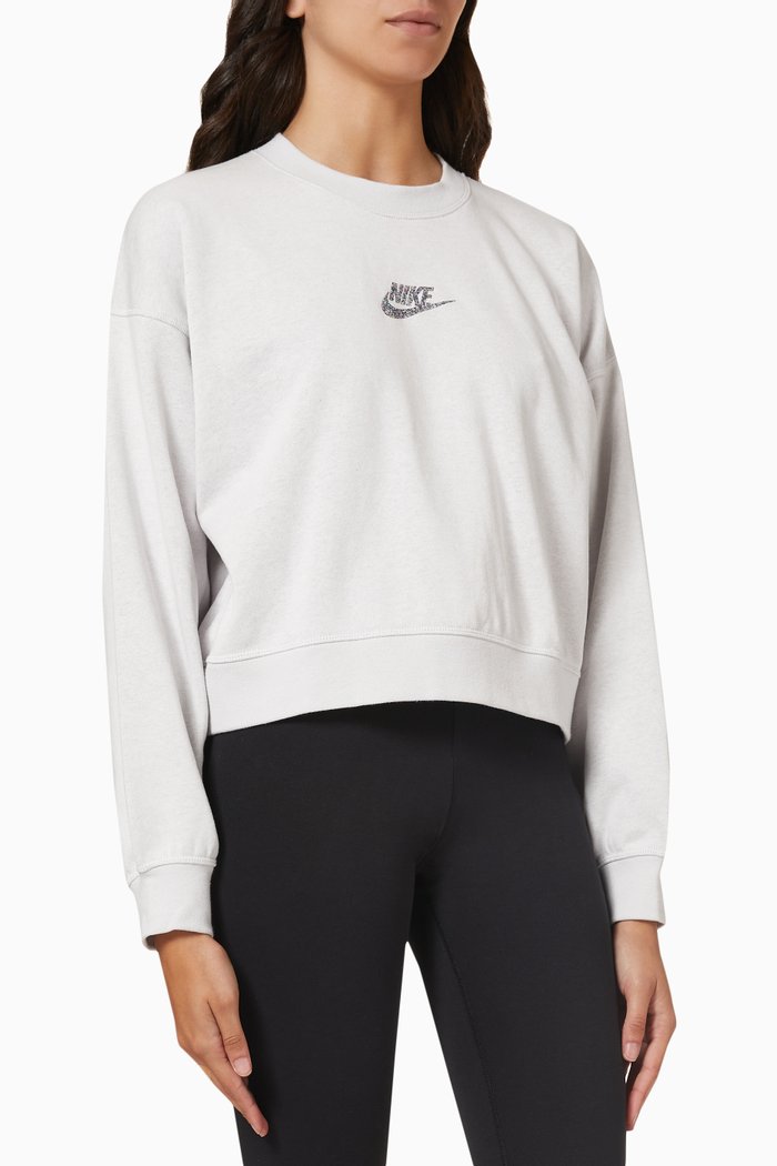 Logo Sweatshirt in Cotton Blend, Grey