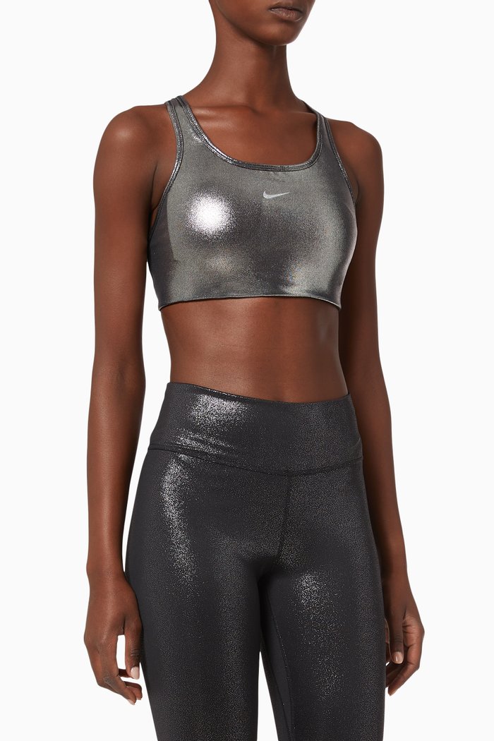 

Nike Swoosh Icon Clash Shimmer Sports Bra, Black