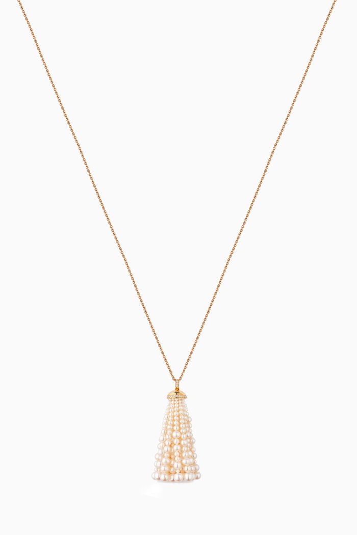 

Bahar Diamond Necklace with Pearls in 18kt Yellow Gold, Large