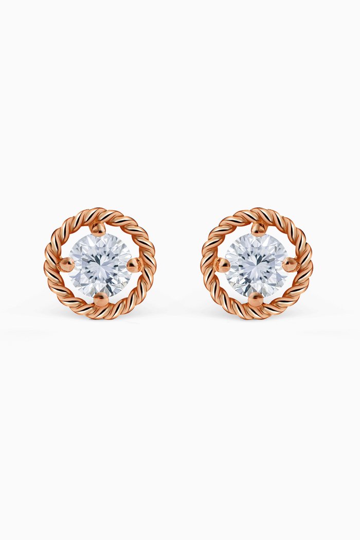 

Salasil Earrings with Diamonds in 18kt Rose Gold, Mini