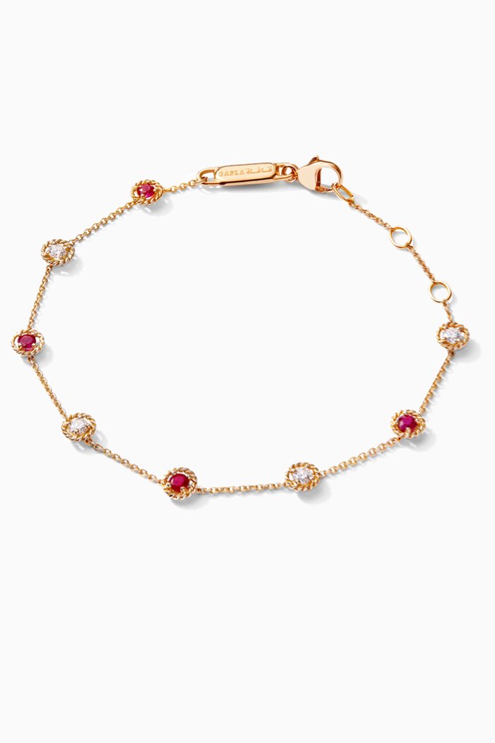 

Salasil Bracelet with Diamonds and Rubies in 18kt Rose Gold