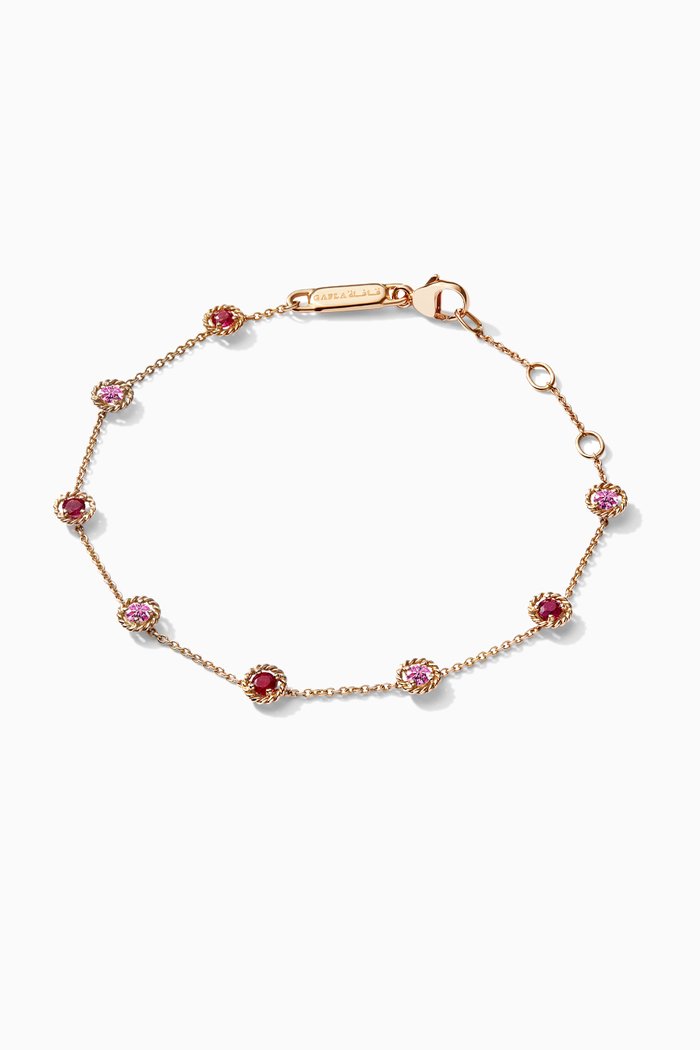 

Salasil Bracelet with Ruby & Pink Sapphire in 18kt Rose Gold