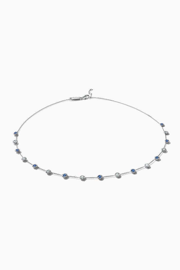 

Salasil Necklace with Diamond & Sapphire in 18kt White Gold