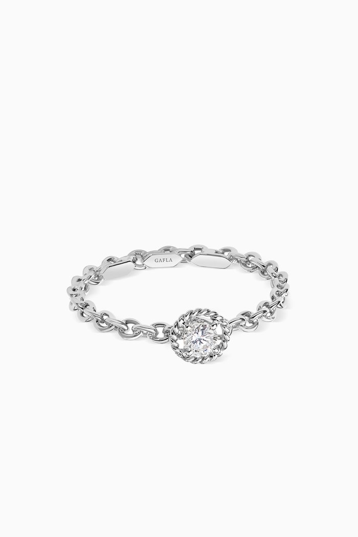 

Salasil Ring with Diamond in 18kt White Gold, Small
