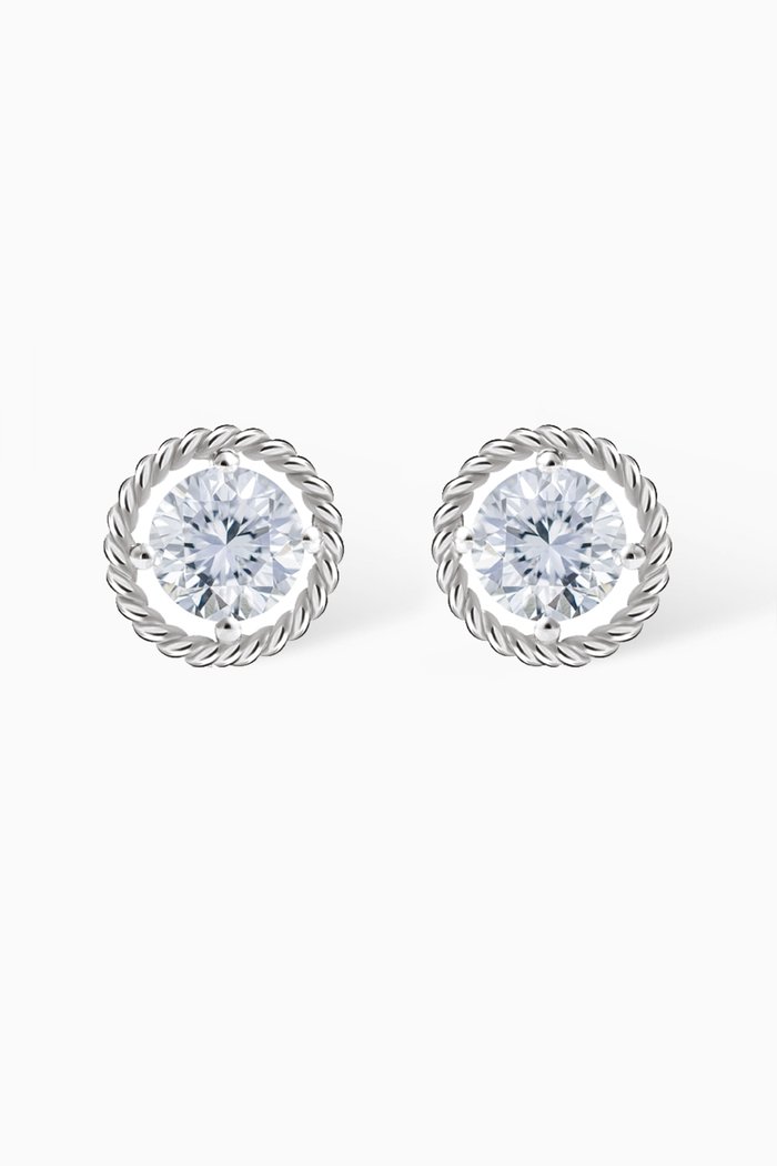 Salasil Earrings with Diamond in 18kt White Gold, Small