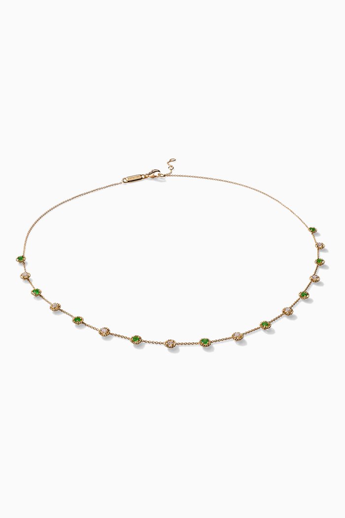

Salasil Necklace with Diamond & Tsavorite in 18kt Yellow Gold