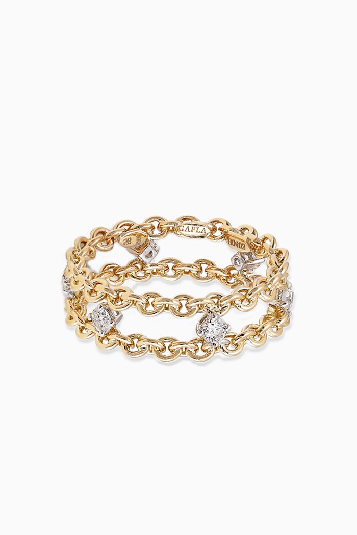 

Salasil Double Ring with Diamonds in 18kt Yellow Gold
