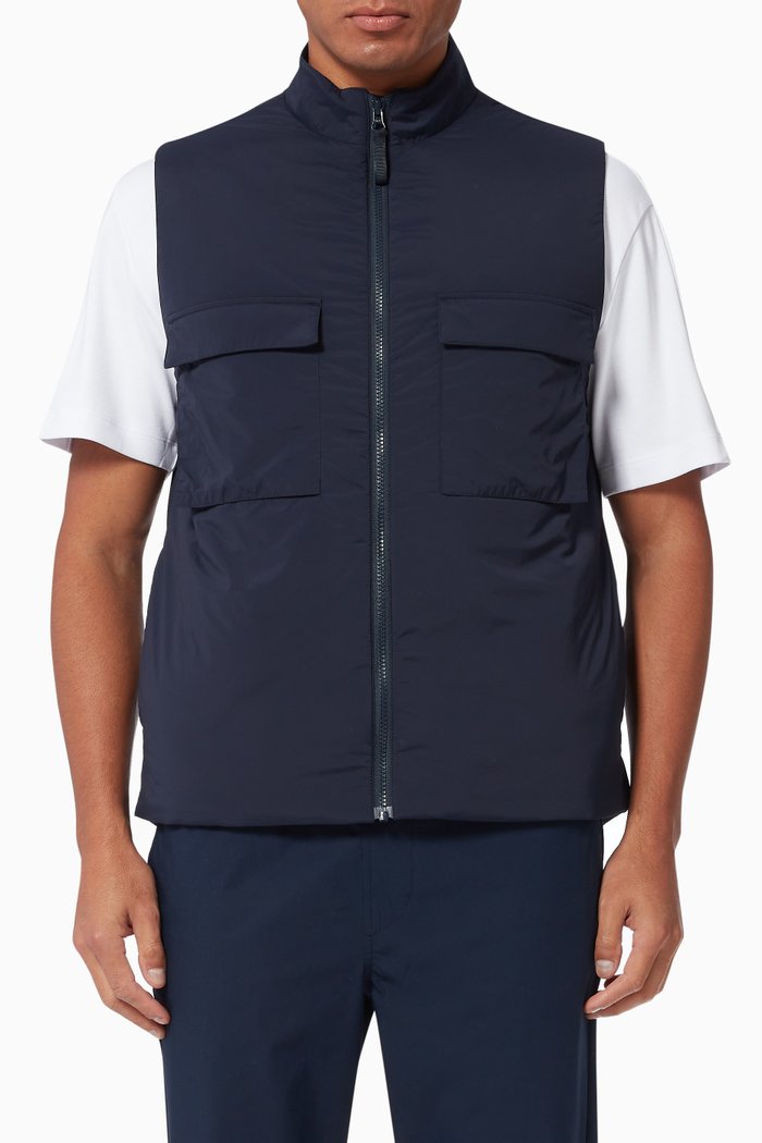 

Padded Nylon Gilet, Blue