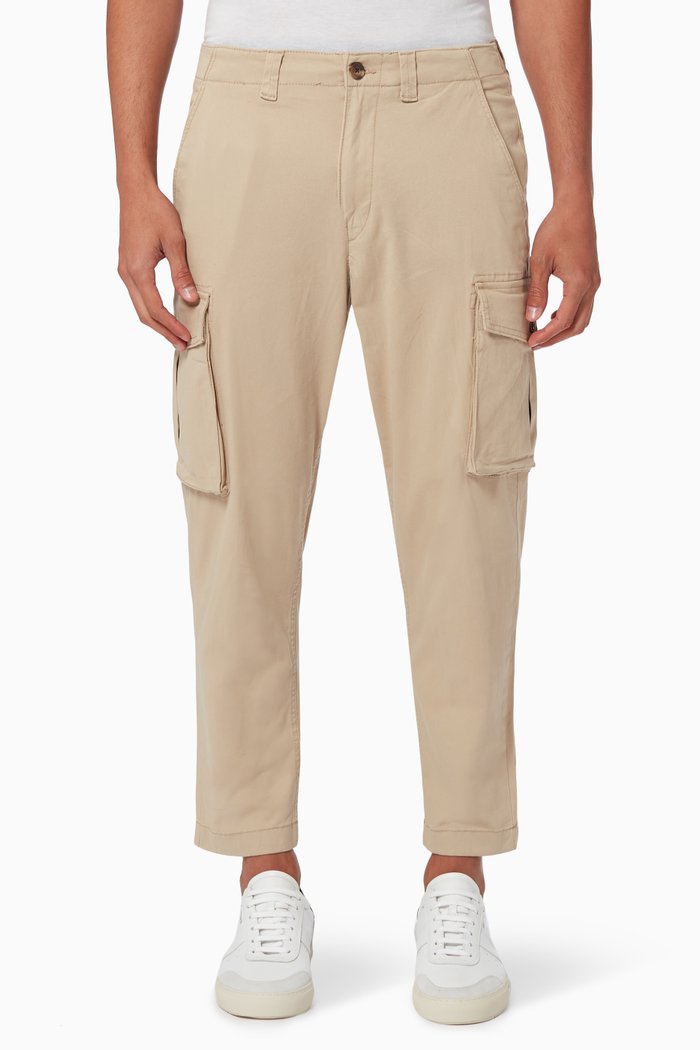 

Tapered Fit Cargo Pants in Organic Cotton, Neutral
