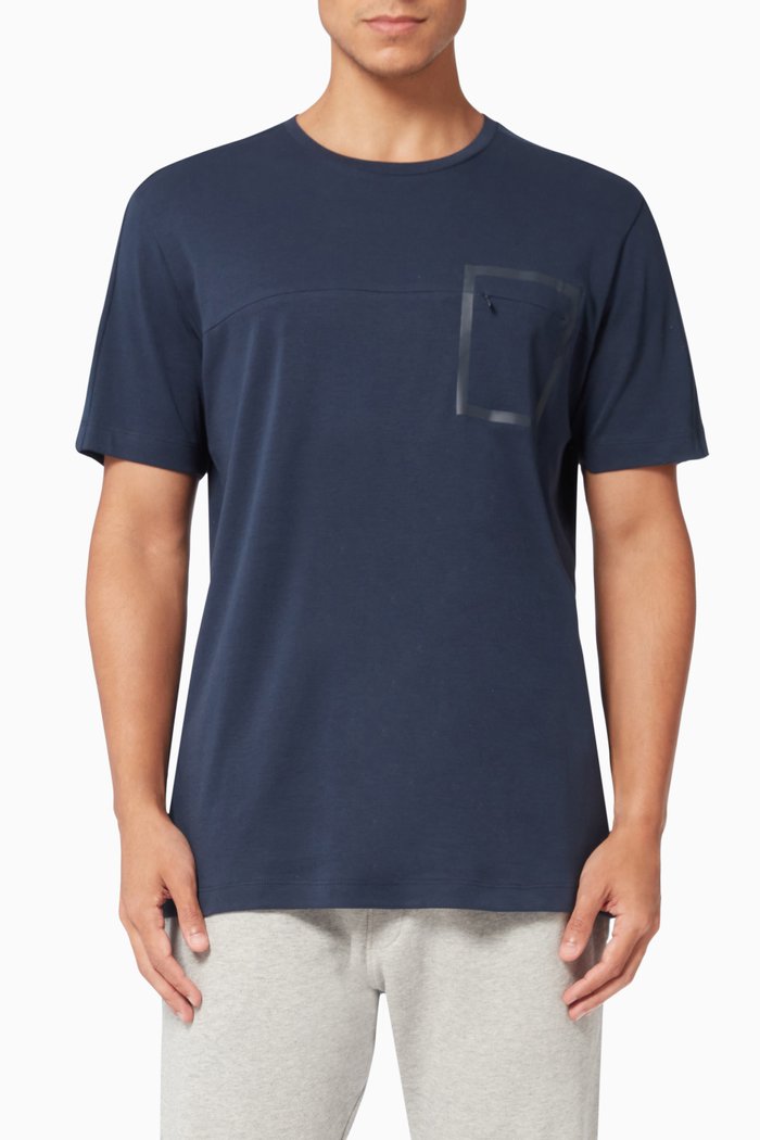 

Interlock T-shirt in Organic Cotton, Blue
