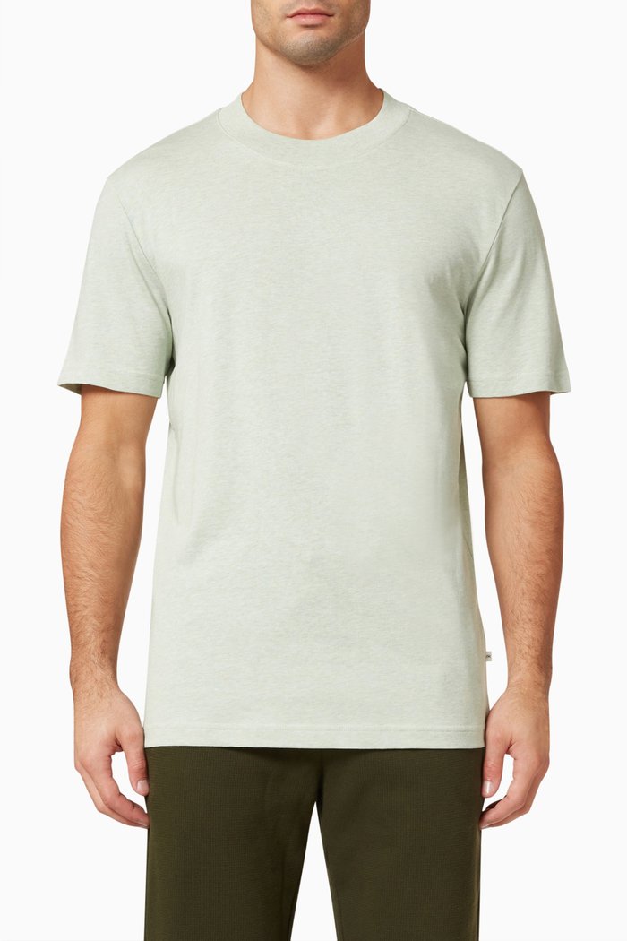 

Mock Neck T-shirt in Organic Cotton, Green