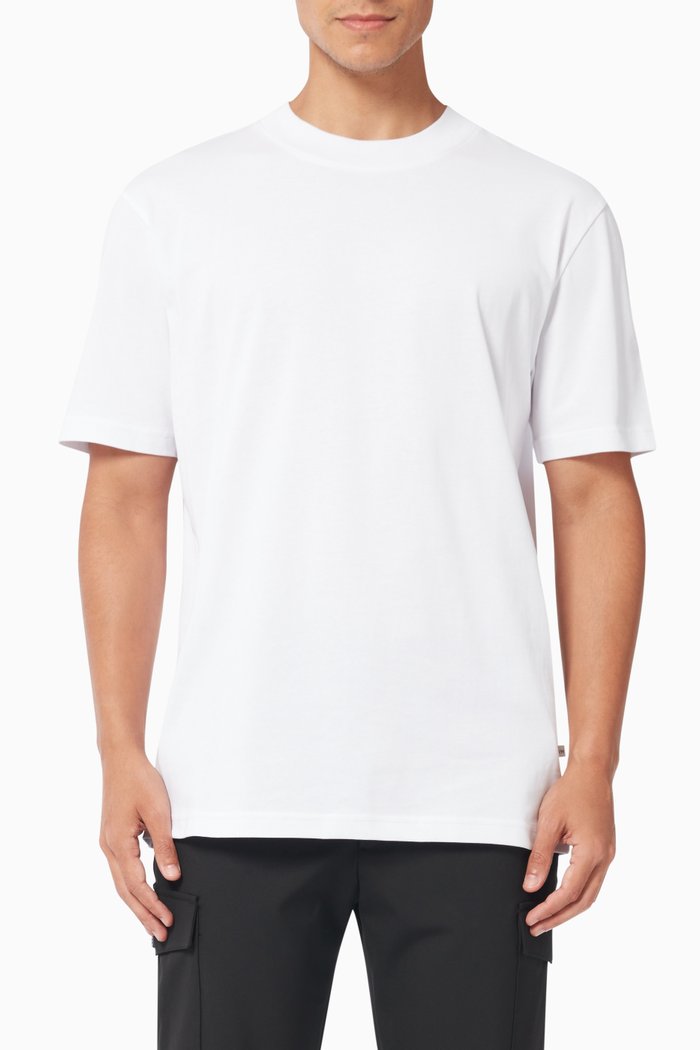 

Mock Neck T-shirt in Organic Cotton, White