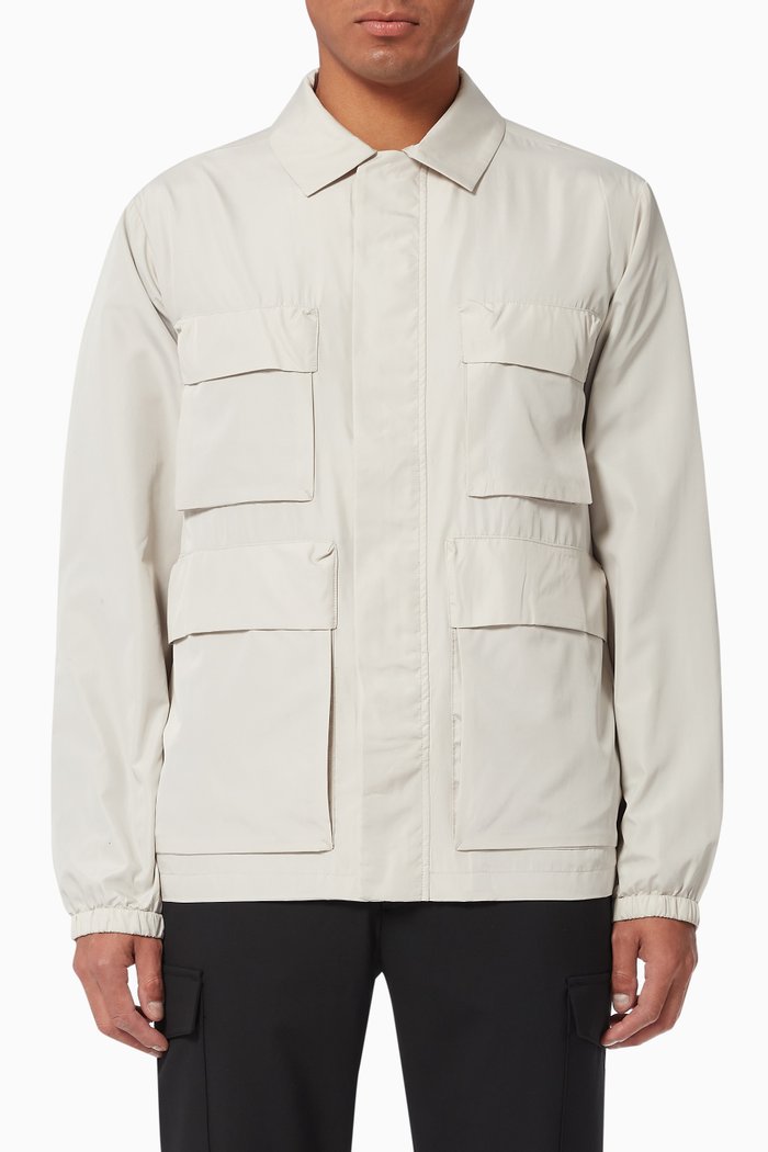 

Patch Pockets Nylon Jacket, Neutral