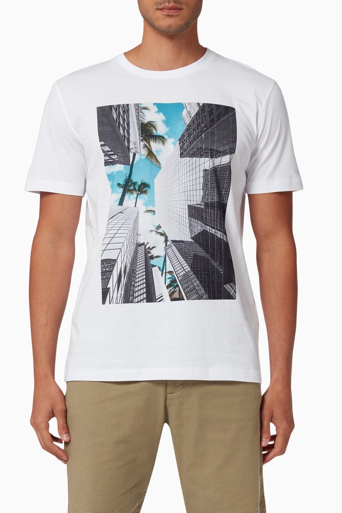 Digital Printed T-Shirt in Organic Cotton, White