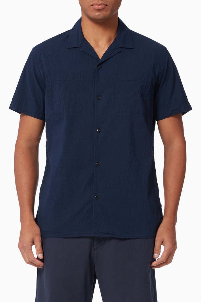 

Seersucker Resort Shirt, Blue