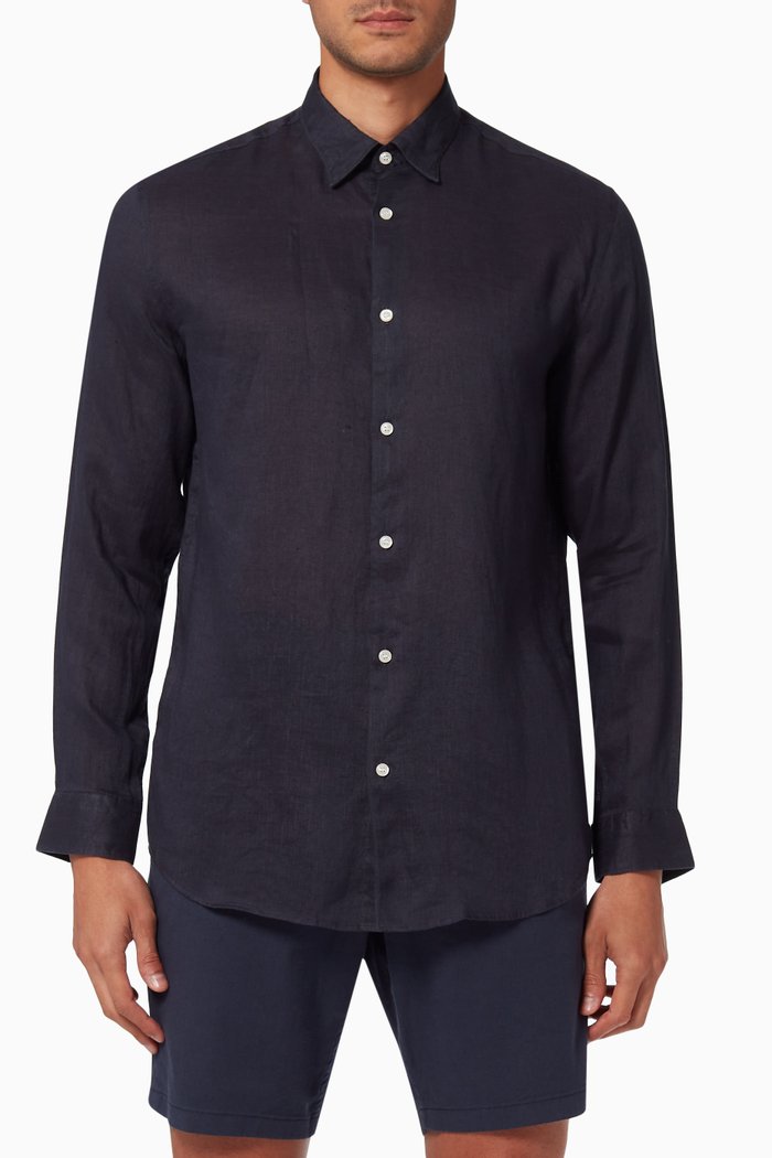 

Formal Shirt in Linen, Blue