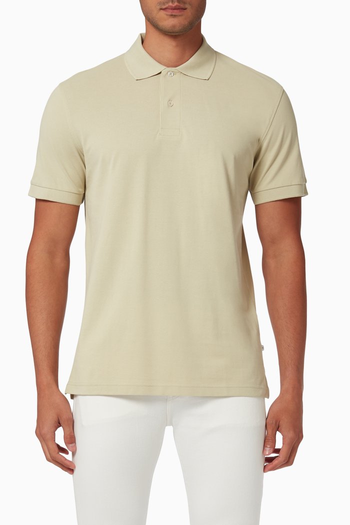 Pique Polo Shirt in Organic Cotton, Neutral