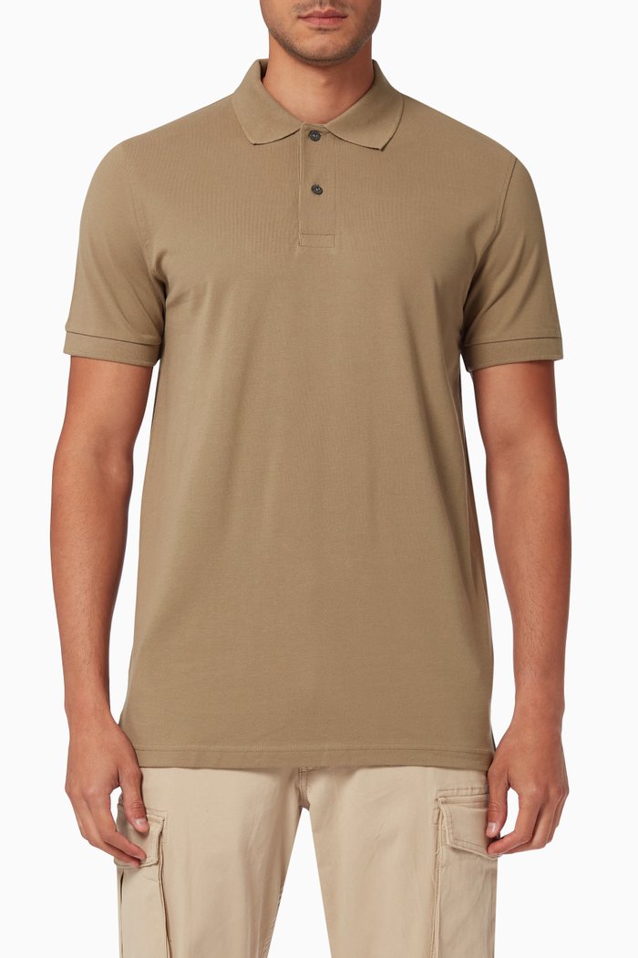 

Pique Polo Shirt in Organic Cotton, Neutral