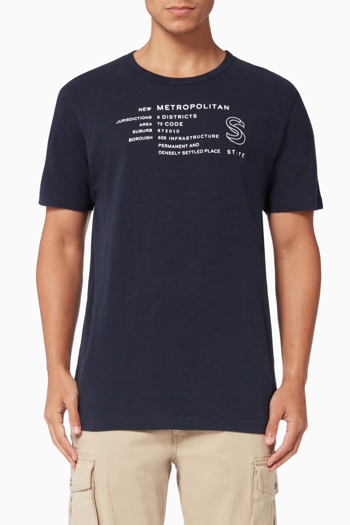 

Garment Wash T-Shirt in Organic Cotton, Blue