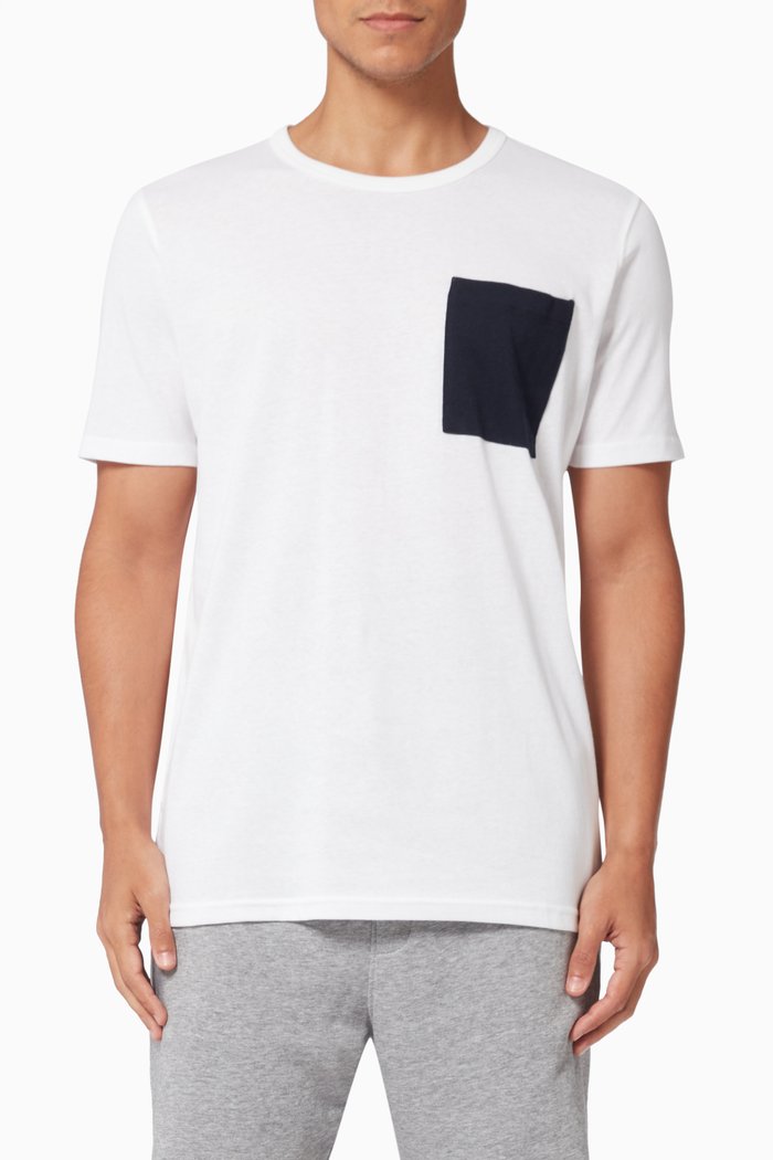 

Contrast Pockets T-Shirt in Organic Cotton, White