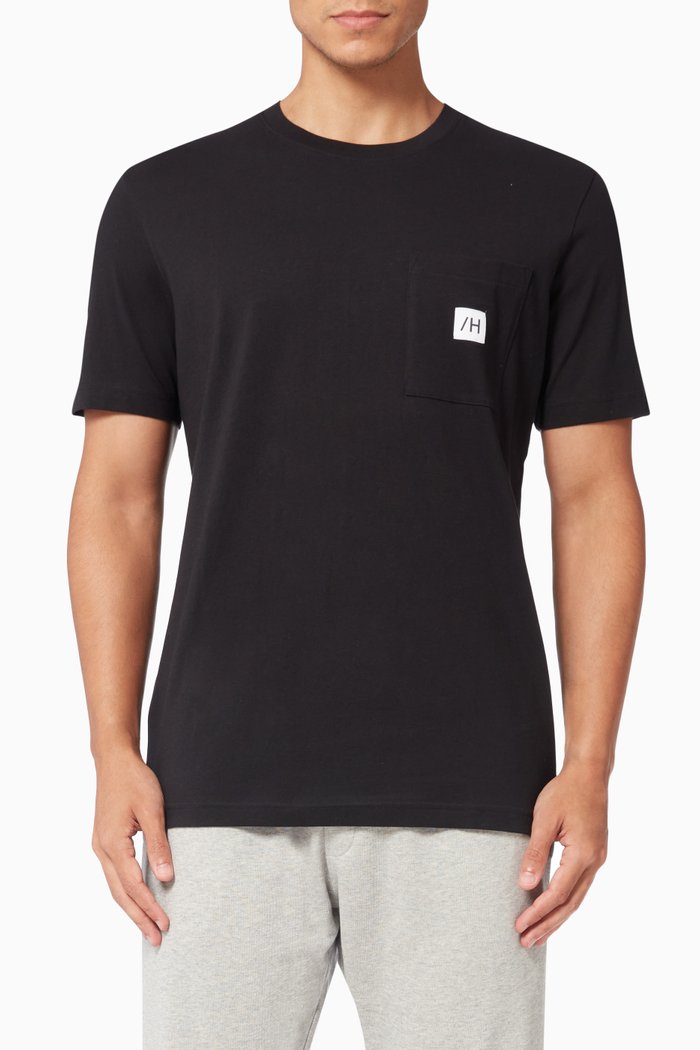 Logo Pocket T-Shirt in Organic Cotton, Black