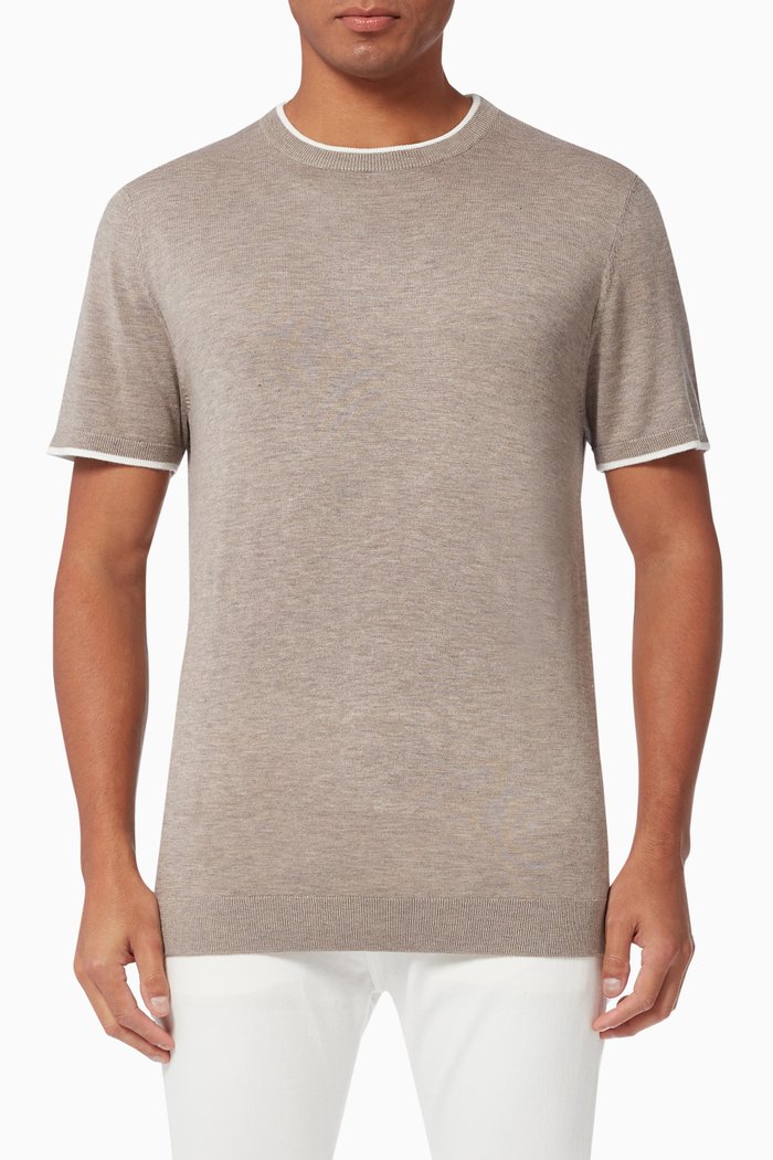 

Wool-blend Knit T-shirt, Grey