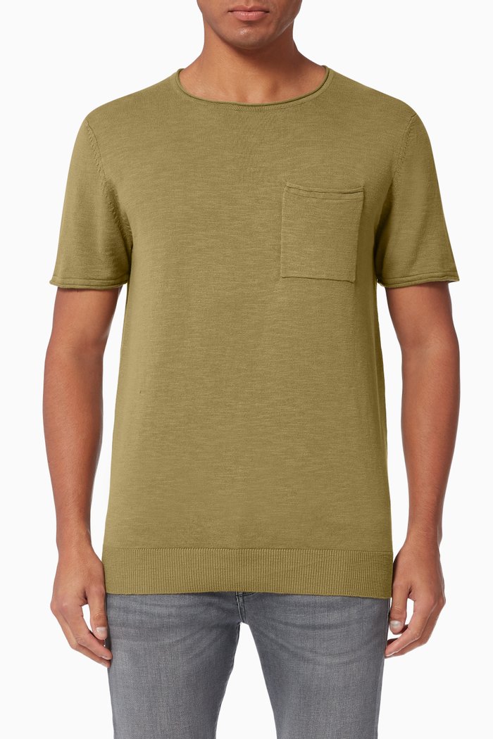 

Rolled Hem T-shirt in Organic Cotton, Neutral