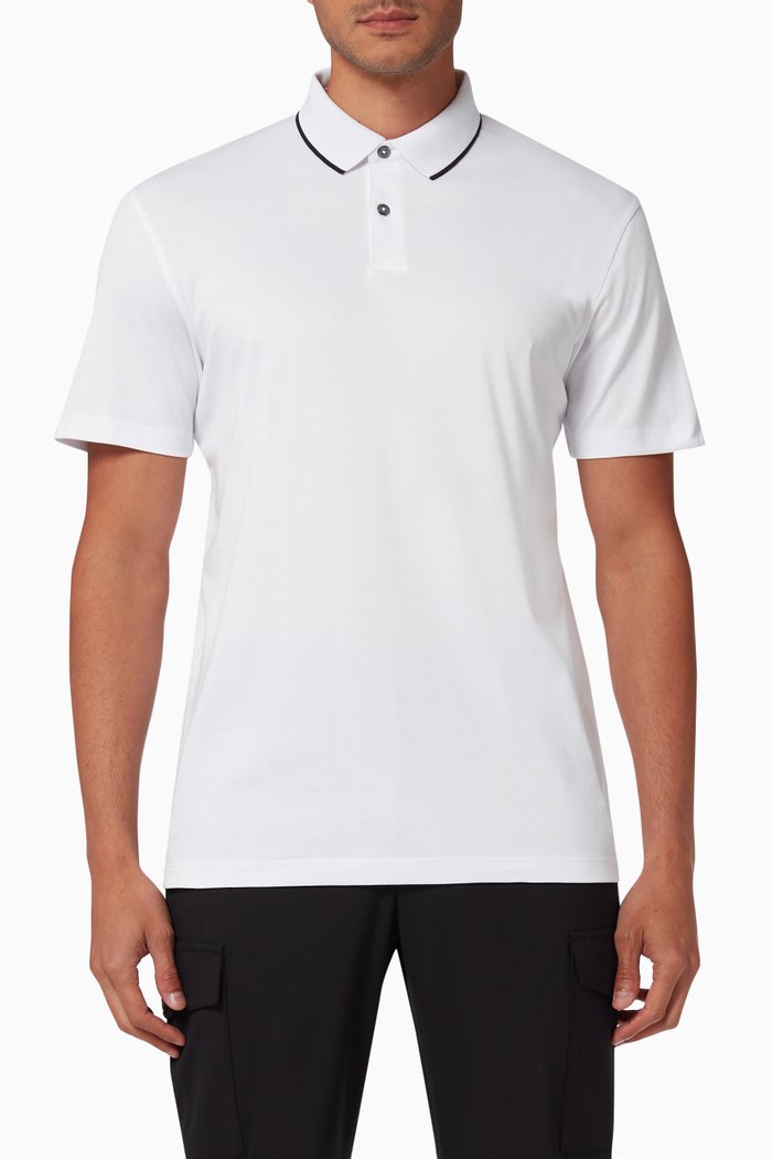 

Pique Polo Shirt in Organic Cotton, White