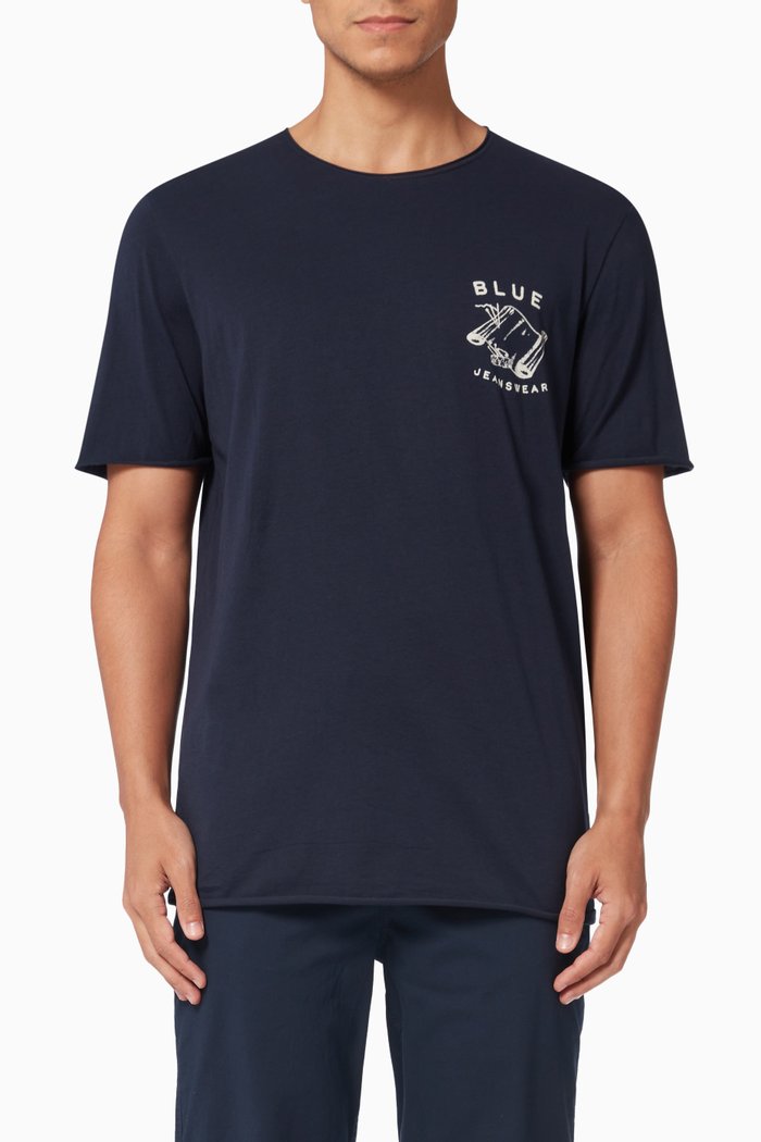 

Artwork T-Shirt in Organic Cotton, Blue