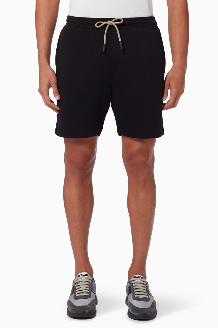 

Contrast Strings Sweatshorts in Organic Cotton, Black