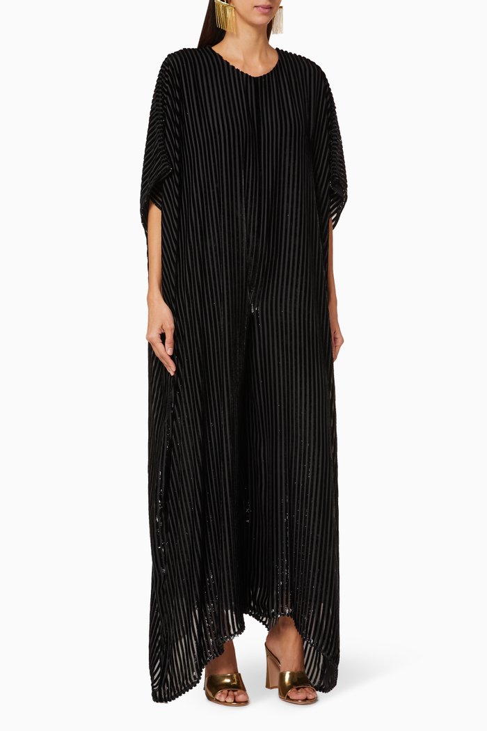

Nicoletta Silk Devoré Jumpsuit, Black