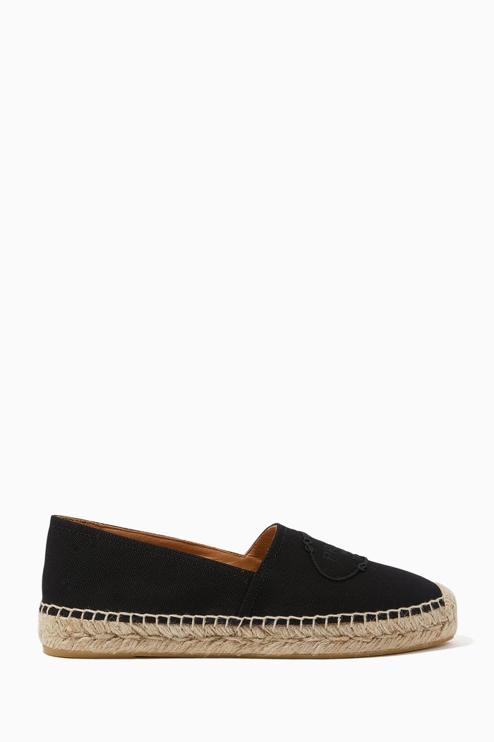 

Logo Espadrilles in Canvas, Black