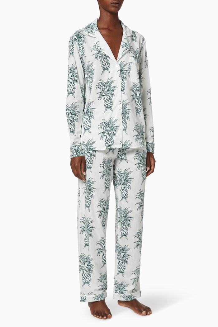 

Howie Pineapple Long Cotton Pyjama Set, Multicolour