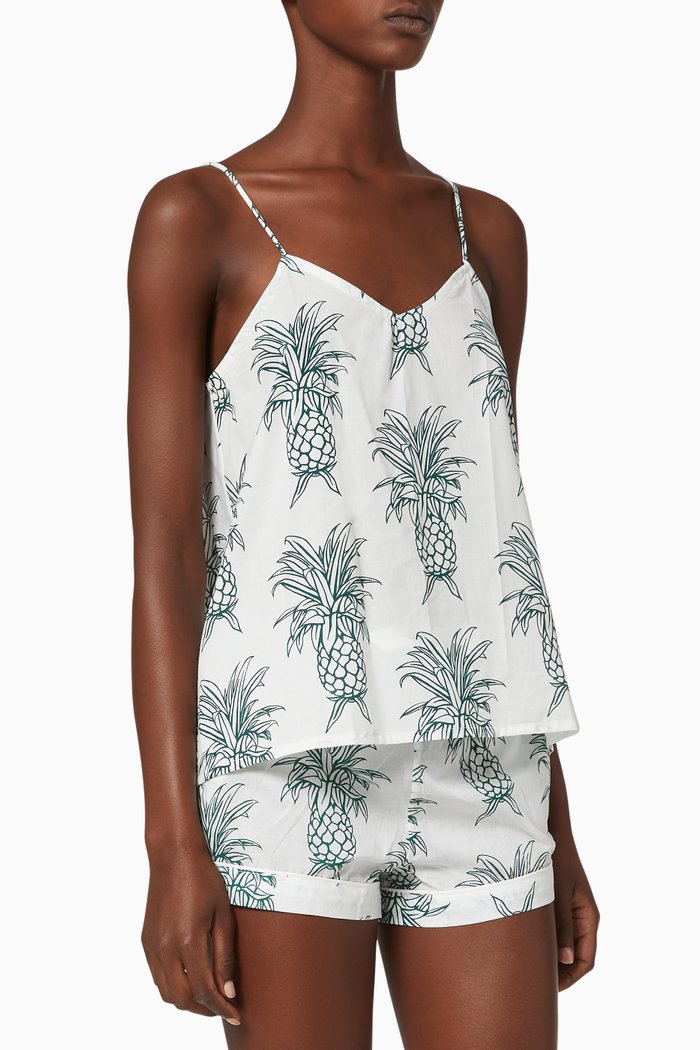 Howie Pineapple Cotton Cami Top, Multicolour