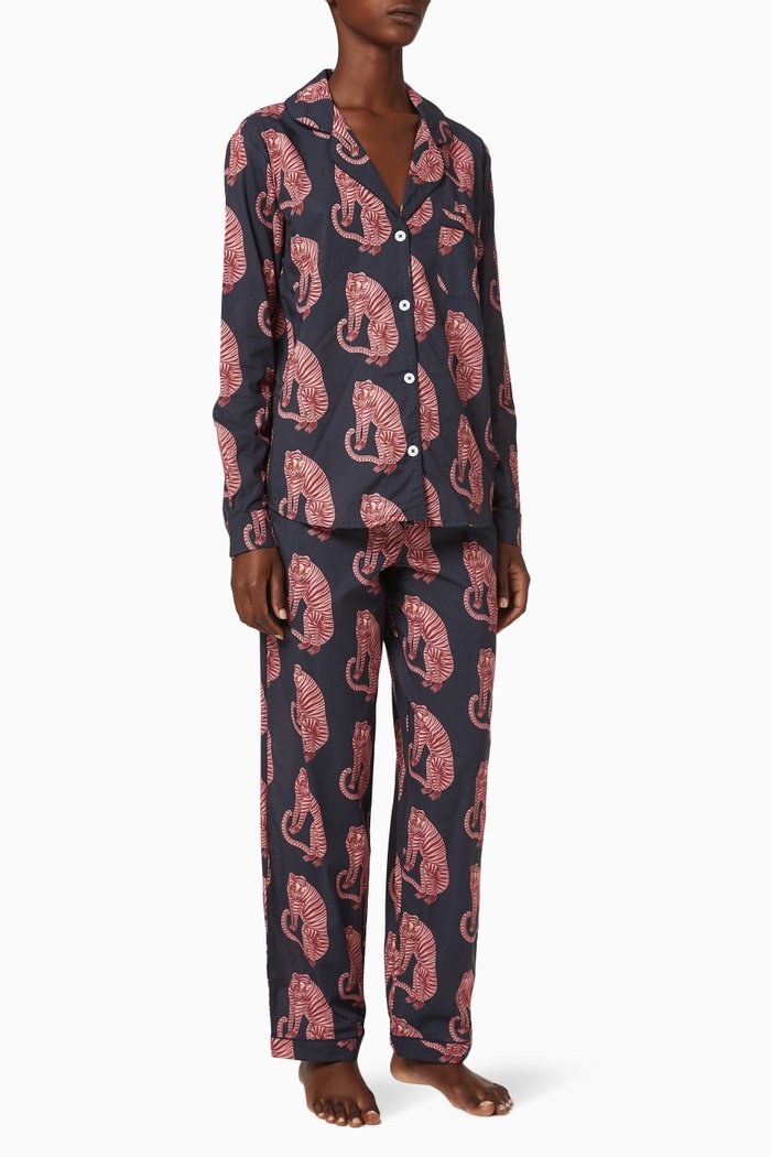 

Sansindo Tiger Long Cotton Pyjama Set, Multicolour