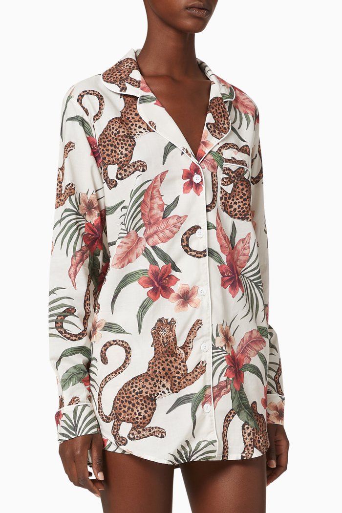 

Soleia Signature Cotton Pyjama Set, Multicolour