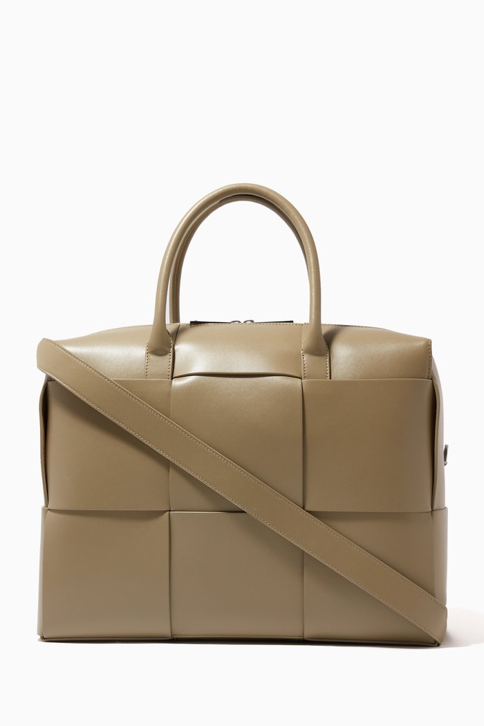 

Briefcase in Intrecciato Urban Leather, Grey