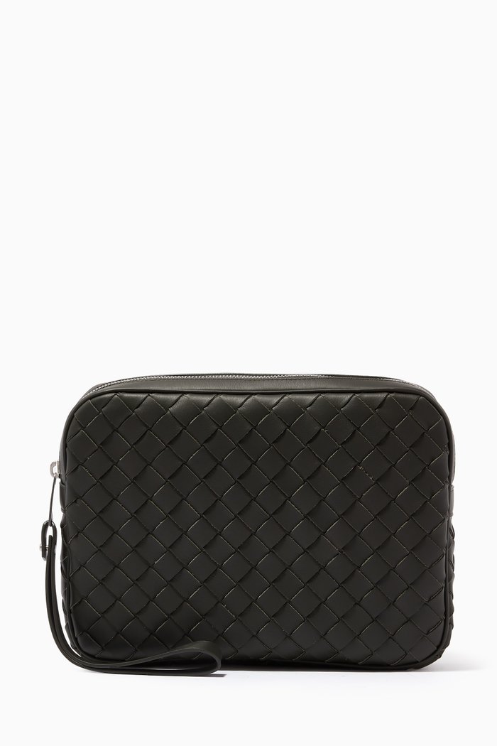 

Document Case in Intrecciato Hydrology Calfskin, Green