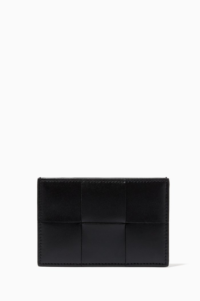 

Card Case in Intrecciato Urban Leather, Black