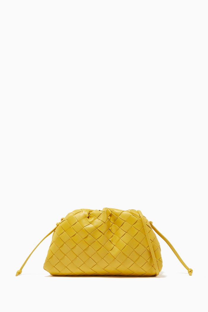 The Mini Pouch in Intrecciato Nappa, Yellow
