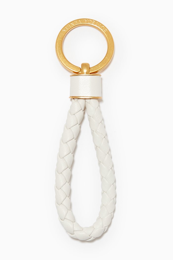 

Key Ring in Intrecciato Nappa, White