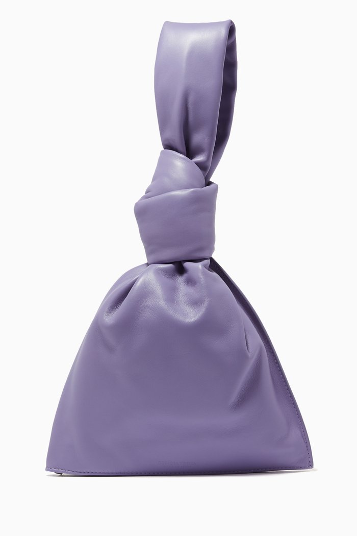 

The Mini Twist Clutch in Nappa Calfskin, Purple