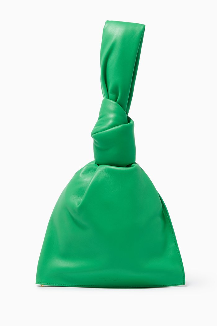 

The Mini Twist Clutch in Nappa Calfskin, Green