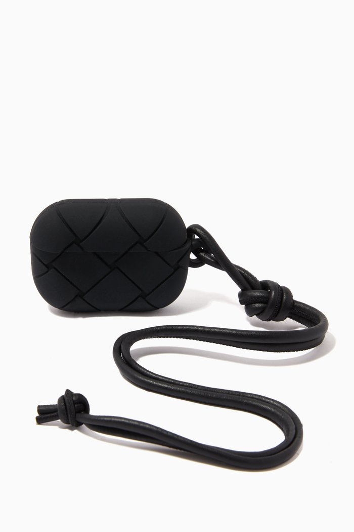 

AirPods Pro Case in Intrecciato Rubber, Black