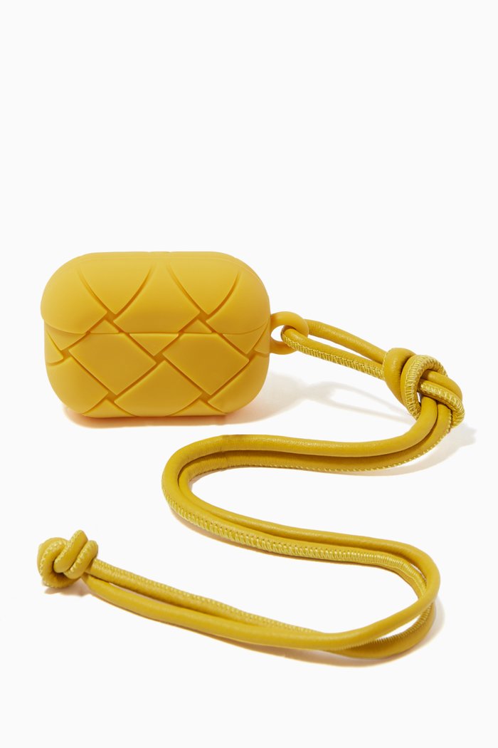 

AirPods Pro Case in Intrecciato Rubber, Yellow