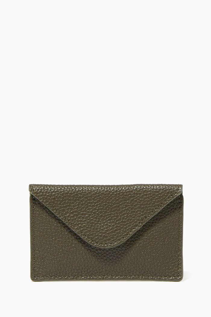 

Envelope Card Holder in Leather, Green