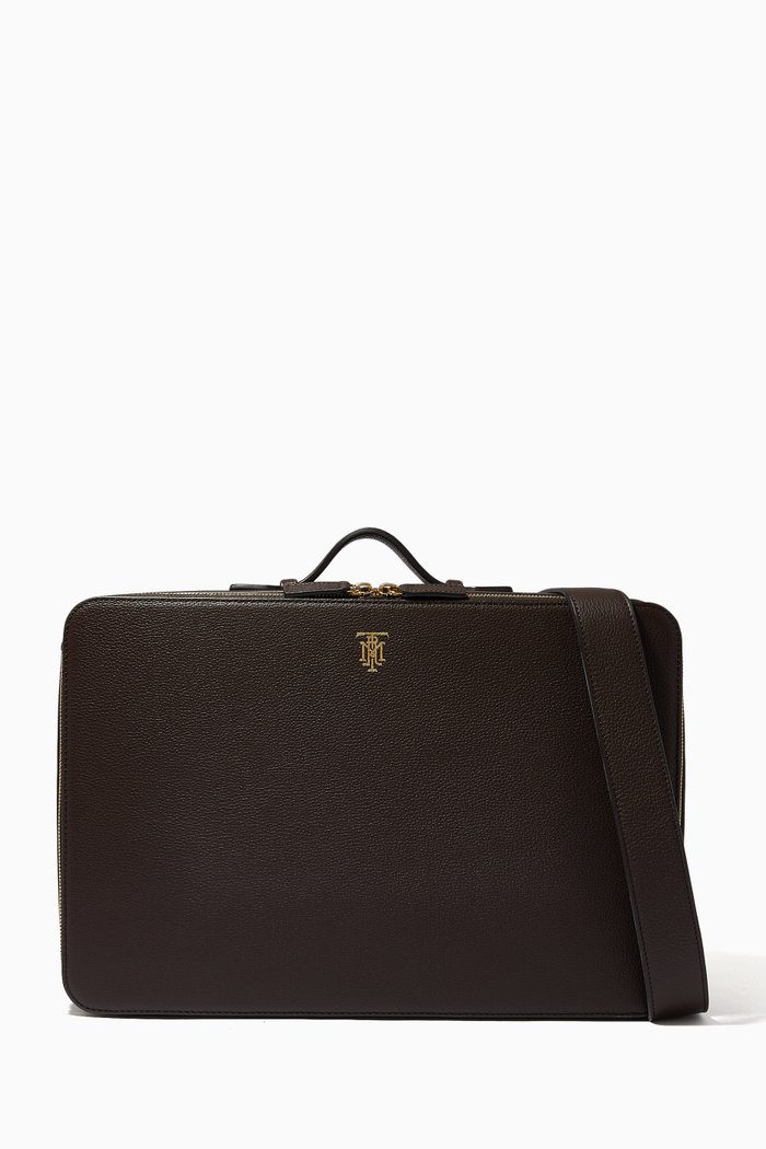 

Working Station Briefcase in Leather, Brown